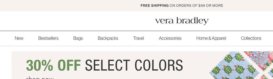 Vera Bradley — Announcement Bar + Promo Banner